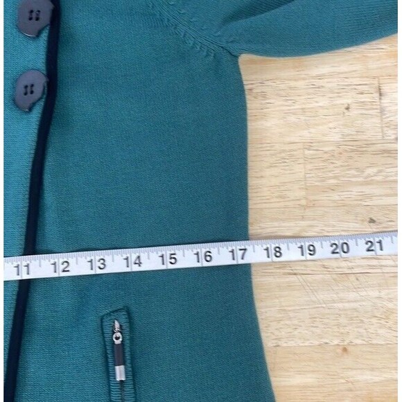 Jamie Sadock Jacket Medium Long Sleeve Sweater Knit Green Modern Golf Medium EUC - Picture 13 of 14